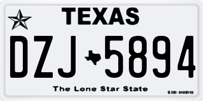 TX license plate DZJ5894