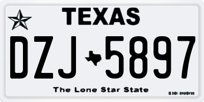 TX license plate DZJ5897