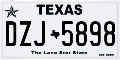 TX license plate DZJ5898