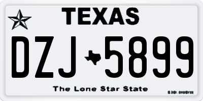 TX license plate DZJ5899
