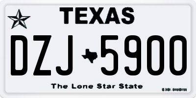 TX license plate DZJ5900