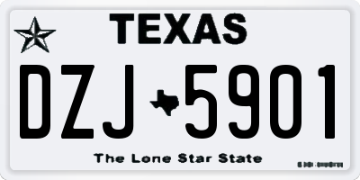 TX license plate DZJ5901