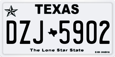 TX license plate DZJ5902