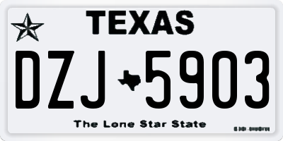 TX license plate DZJ5903