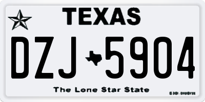 TX license plate DZJ5904