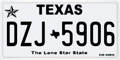 TX license plate DZJ5906