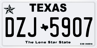 TX license plate DZJ5907