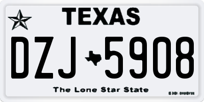 TX license plate DZJ5908
