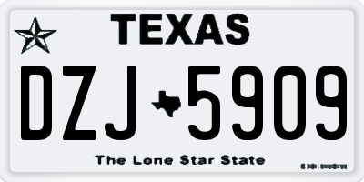 TX license plate DZJ5909