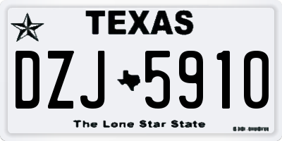 TX license plate DZJ5910