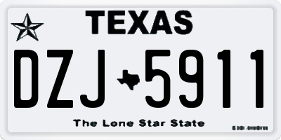 TX license plate DZJ5911