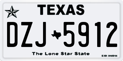 TX license plate DZJ5912