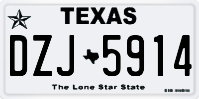 TX license plate DZJ5914