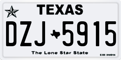 TX license plate DZJ5915