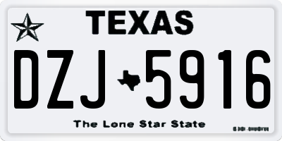 TX license plate DZJ5916