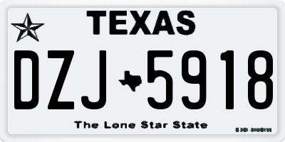 TX license plate DZJ5918