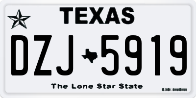 TX license plate DZJ5919