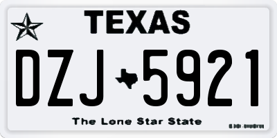 TX license plate DZJ5921