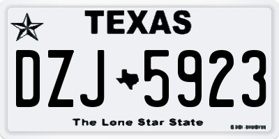 TX license plate DZJ5923
