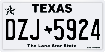 TX license plate DZJ5924