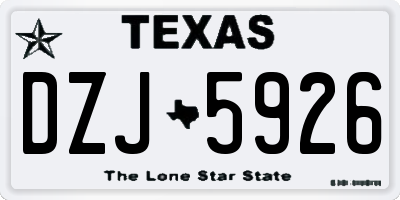 TX license plate DZJ5926