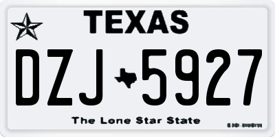TX license plate DZJ5927