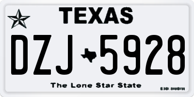 TX license plate DZJ5928