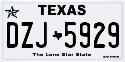 TX license plate DZJ5929