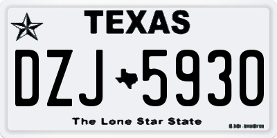 TX license plate DZJ5930