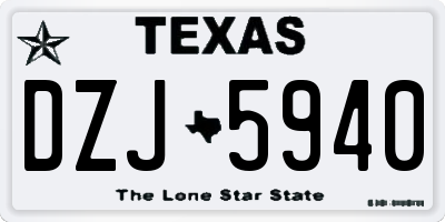 TX license plate DZJ5940