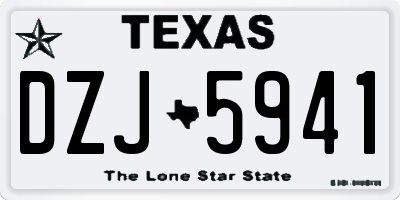 TX license plate DZJ5941