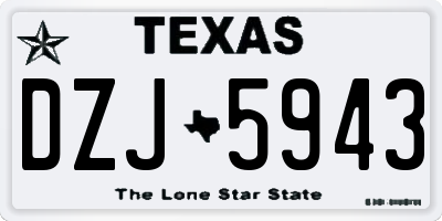TX license plate DZJ5943