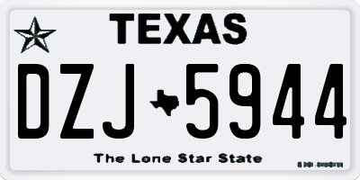 TX license plate DZJ5944