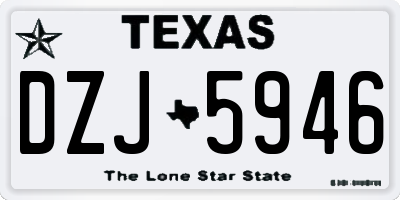 TX license plate DZJ5946