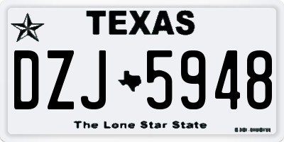 TX license plate DZJ5948
