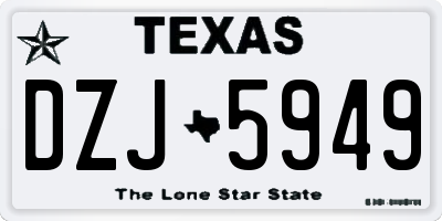 TX license plate DZJ5949