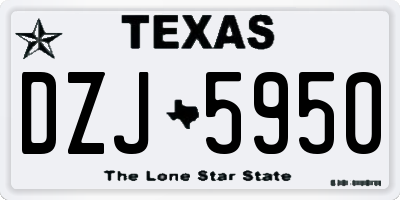 TX license plate DZJ5950