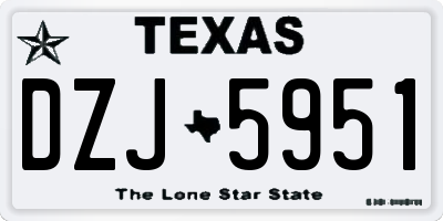 TX license plate DZJ5951