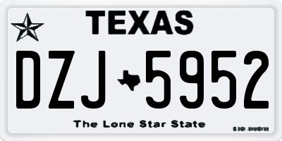 TX license plate DZJ5952