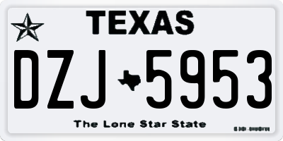 TX license plate DZJ5953