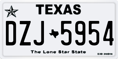 TX license plate DZJ5954