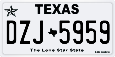 TX license plate DZJ5959