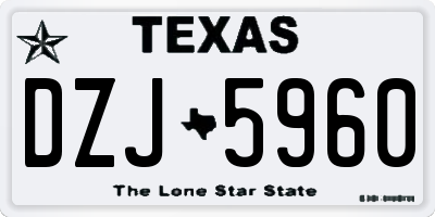TX license plate DZJ5960