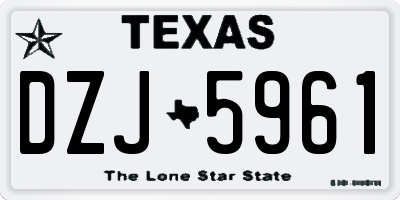 TX license plate DZJ5961