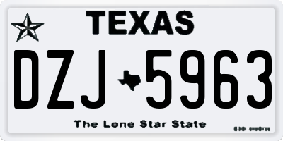 TX license plate DZJ5963