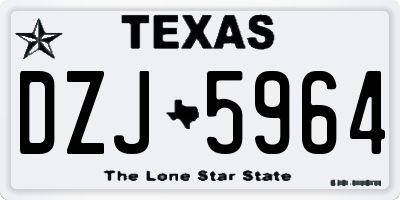 TX license plate DZJ5964