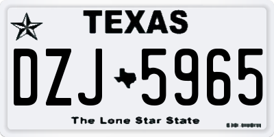 TX license plate DZJ5965