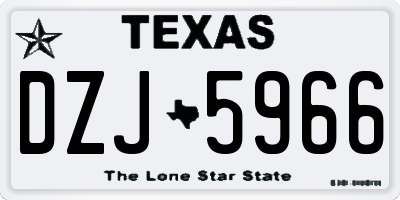 TX license plate DZJ5966