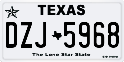 TX license plate DZJ5968