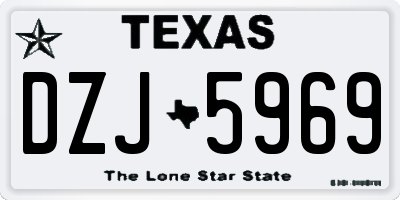 TX license plate DZJ5969